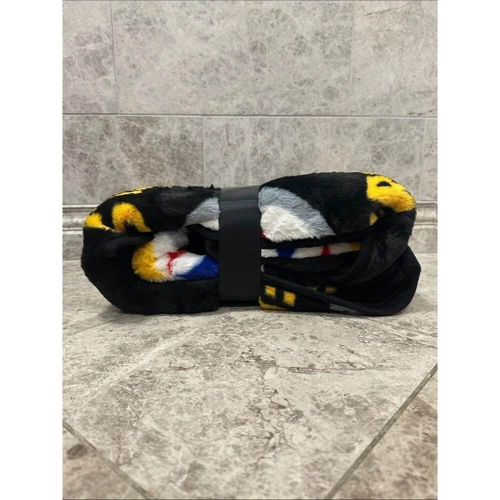 NFL Pittsburgh Steelers Football Throw Blanket NEW 60” X 70” Faux Fur Soft Black